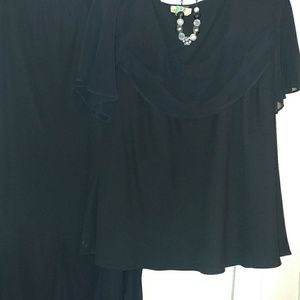 Coordinating top and skirt.